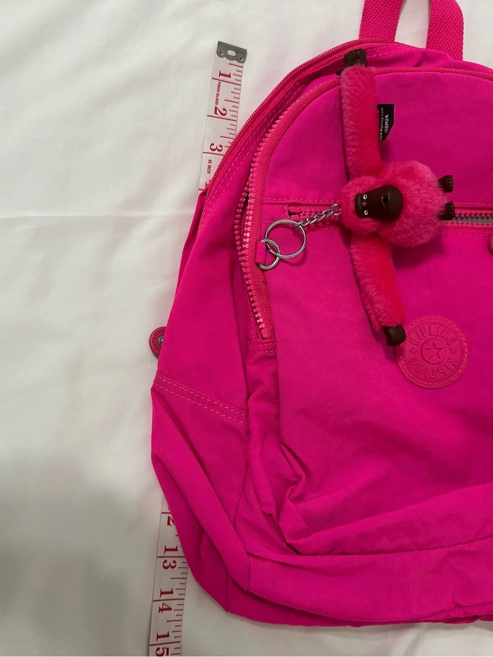 Kipling Pink Backpack with Monkey Keychain – New Without Tags